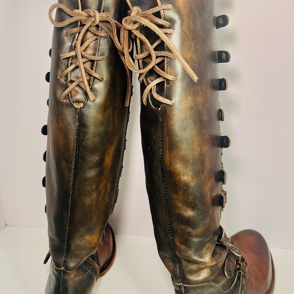 Freebird Boots - Rylan - Cognac Multi - Size 8 - Tall Lace Up Leather Boots - Picture 7 of 16